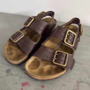 Birkenstock Milano Bold Leather Sandals Men’s 43 (10) Brown Oiled Leather